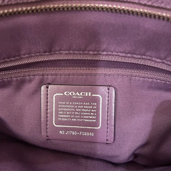 Coach City Tote bag in purple crossgrain or Saffiano leather - Picture 4 of 5